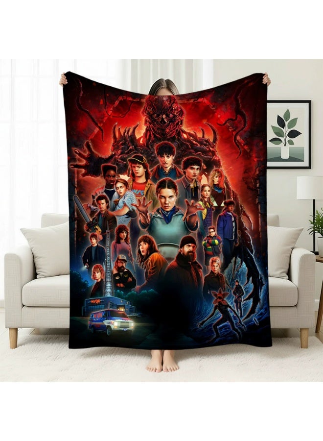 منتجات تعاونية مستوحاة من مسلسل Stranger Things، بطانيات دافئة مبطنة بالفرو100×150